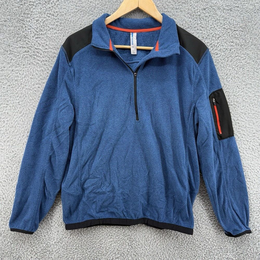 VTG Mondetta Outdoor Project Men's M 1/4 Zip Blue Microfiber Pullover Sweatshirt